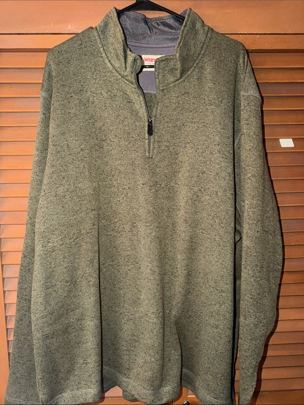 Wrangler Men's Olive Green Quarter-Zip Sweater
